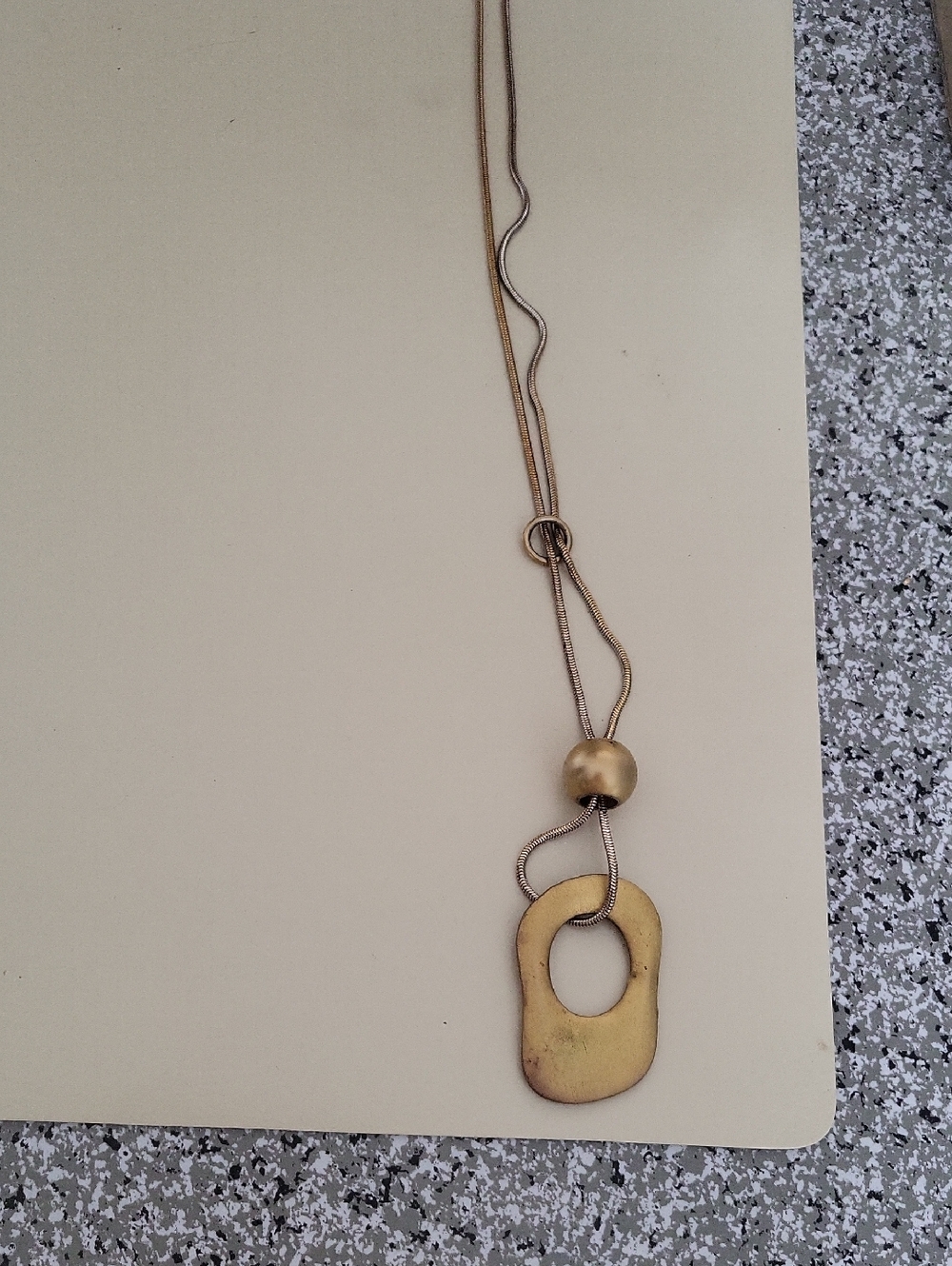 Source Unknown Matte Gold Abstract Pendant Necklace